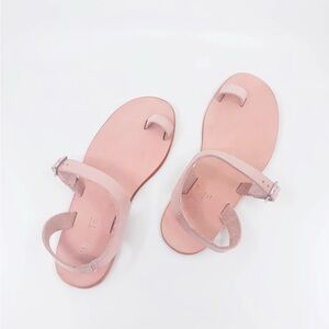 Slayte Gigi Leather Minimalist Sandal Grey Size 10